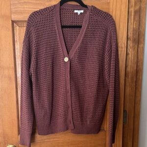 Maurices Women's Waffle Knit Cardigan - Rust